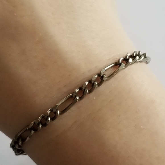 Vintage bracelet silver tone chain 8.5" - Picture 3 of 7